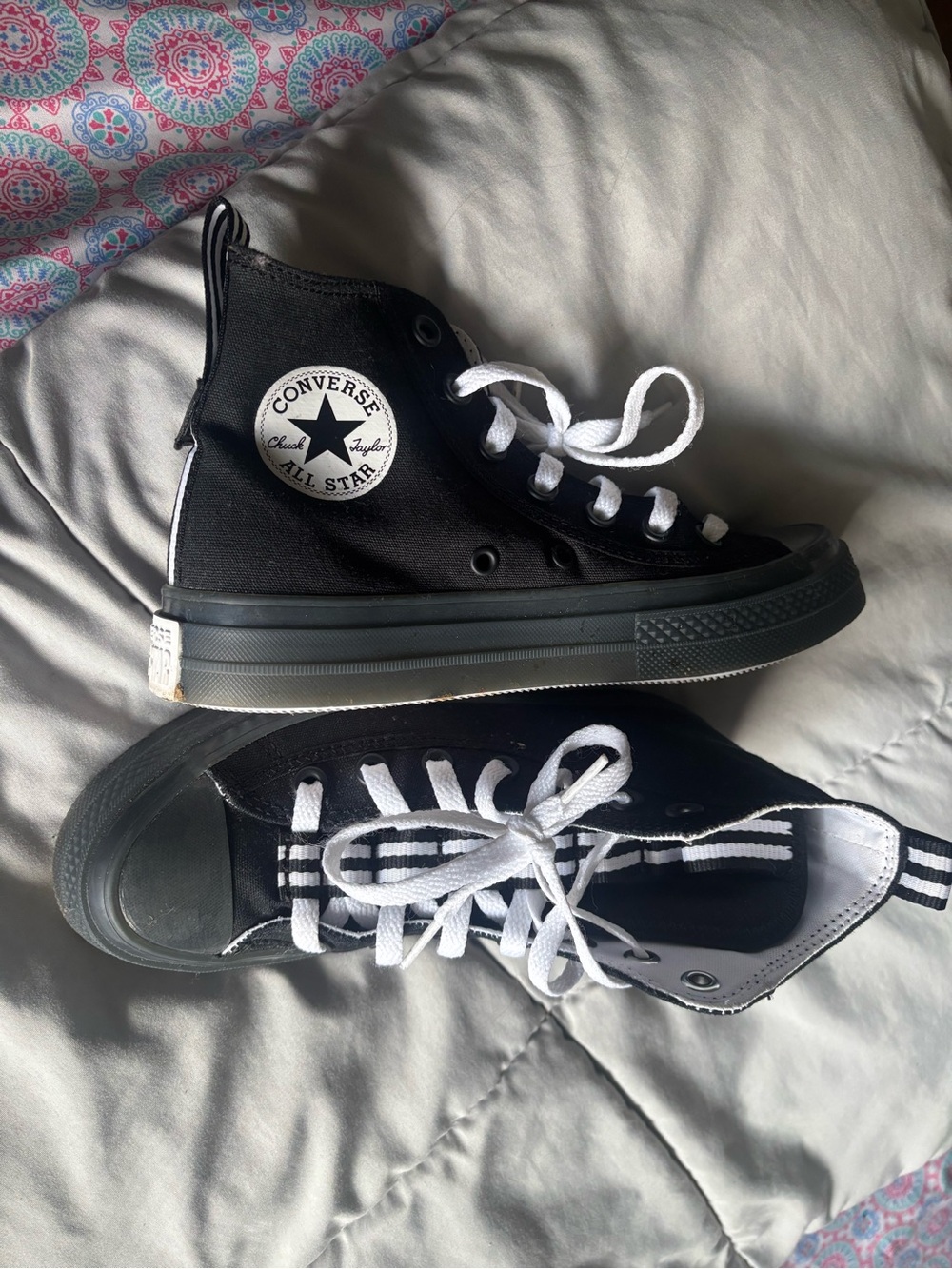 Converse Black and White Kids High Top Sneakers